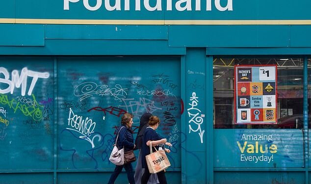 Poundland is set to shut another 12 stores across the UK today. A nationwide closing down sale has also been launched, with prices reduced by up to 75 per cent (file image)