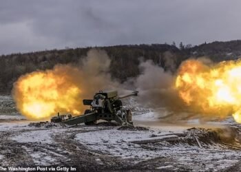 Serious salvo: A howitzer fires 155mm calibre ammo during tests