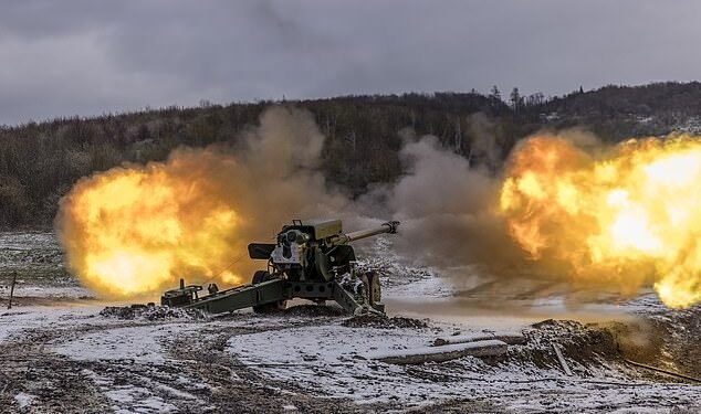 Serious salvo: A howitzer fires 155mm calibre ammo during tests