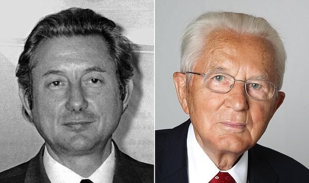 Warring brothers: Theo Albrecht, left, and his brother Karl founded the supermarket