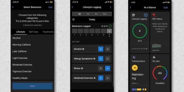 Garmin's Lifestyle Logging Mirrors One of Whoop's Best Features