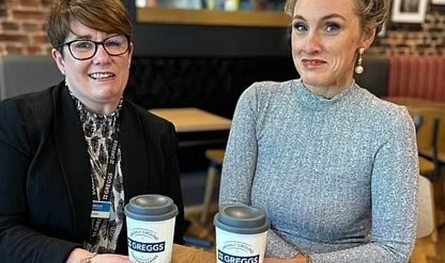 Excuse?: Greggs chief executive Roisin Currie, pictured left, with food critic and new MasterChef presenter Grace Dent, blamed the hot weather for stifling customers' appetite