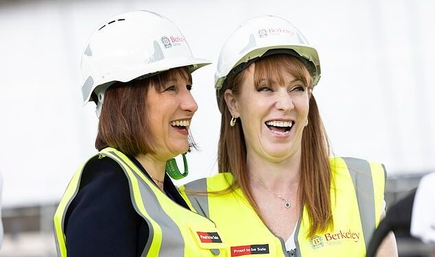 Happier times: Rachel Reeves and Angela Rayner at a Berkeley project