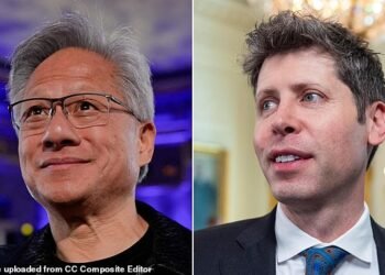 Looking ahead: Sam Altman and Jensen Huang are said to be part of a delegation of US executives visiting Britain with Donald Trump
