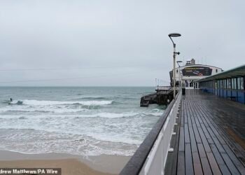 Surfers won't be the only ones taking advantage of stormy weather this weekend, some households will pay nothing for electricity. A person surfs in the sea off of Bournemouth Pier