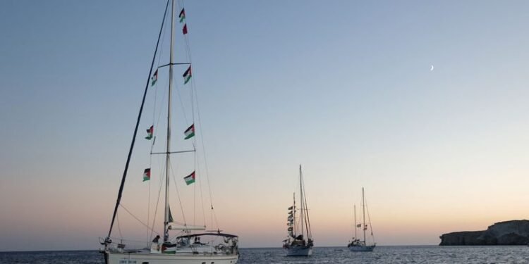 Gaza flotilla says unlit vessels approached its boats, prompting security measures