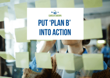 woman putting her plan b for job search together