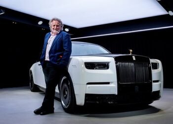 Picture perfect: Ray Massey with the new Phantom special edition anniversary car ¿ priced at £3.5 million
