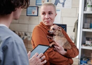 Adult with pet