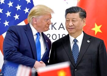 Tariff row: Washington and Beijing are again at daggers, despite Donald Trump¿s claims of a good relationship with supreme Chinese leader Xi Jinping (pictured together)