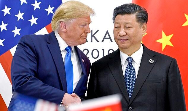 Tariff row: Washington and Beijing are again at daggers, despite Donald Trump¿s claims of a good relationship with supreme Chinese leader Xi Jinping (pictured together)