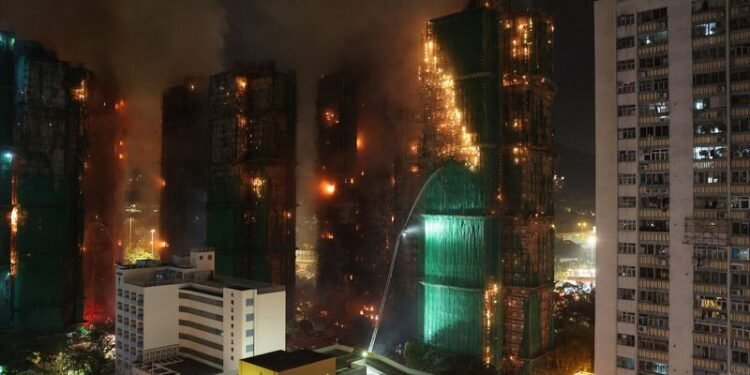 Hong Kong tower fire toll rises to 44, police arrest three