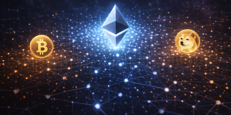 Bitcoin, Ethereum, Dogecoin