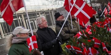 Protesters in Copenhagen rally for Danish veterans after Trump remarks