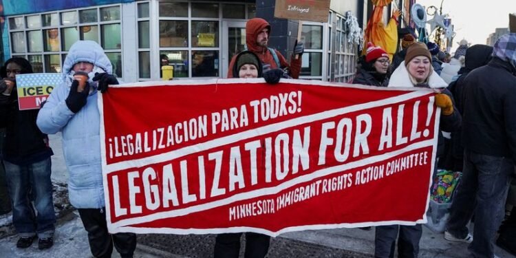 Thousands demonstrate in Minnesota and across US to protest ICE