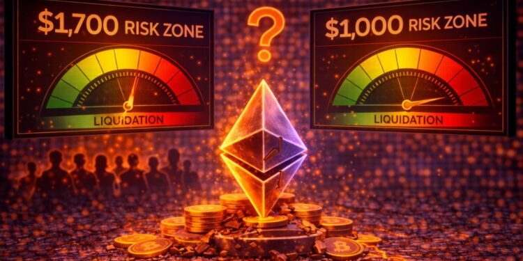 Ethereum Faces Liquidation Zones: Large Holders Cluster Risk Levels Between $1,700 And $1,000