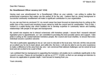 An example of a good cover letter