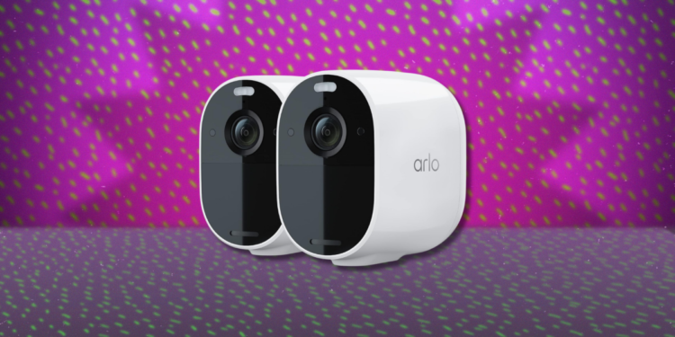 The Arlo Essential Spotlight Camera Two-Pack Is Over $100 Off Right Now