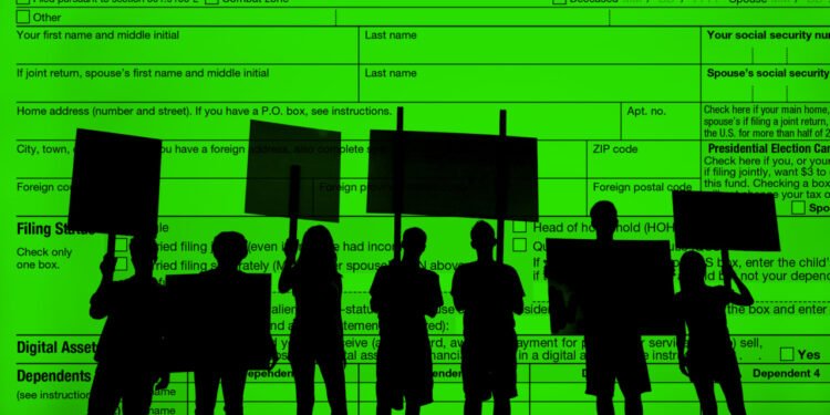 Americans are increasingly saying they won’t pay their taxes this year as a political protest. Here’s what could happen to them.