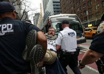 Dozens detained in New York City protest over US arms sales to Israel