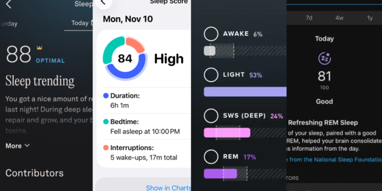How Oura, Whoop, Garmin, Apple Watch, and Fitbit Calculate Sleep Scores