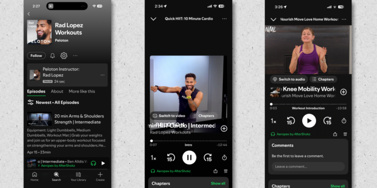 Spotify Now Has Peloton Workout Videos