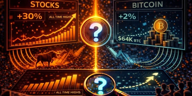Stocks Are At All-Time Highs, Bitcoin Is Lagging: Is BTC Late To The Rally?