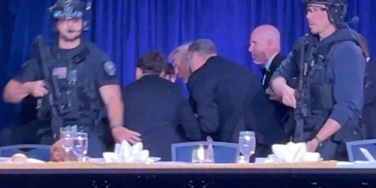 Trump safe after being rushed from White House correspondents dinner, shooter in custody