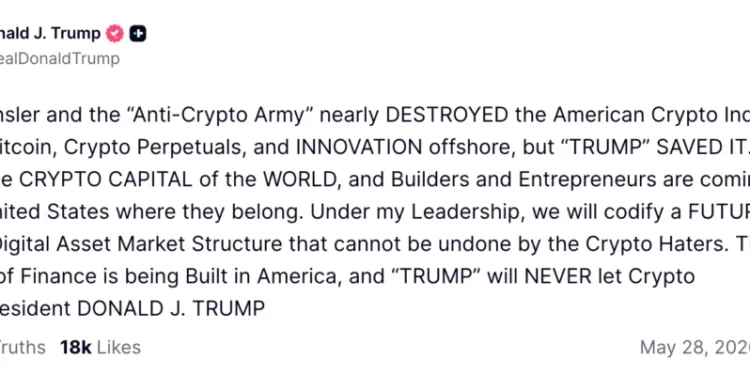 Donald Trump on Truth Social.