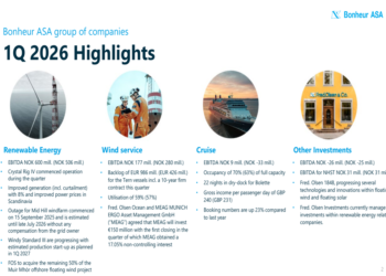 Bonheur Q1 2026 slides: renewables drive EBITDA growth to NOK 760M