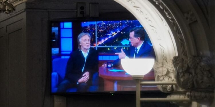 Paul McCartney helps Stephen Colbert say goodbye to ’Late Show’