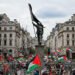 Tens of thousands march in London in separate immigration, pro‑Palestinian protests