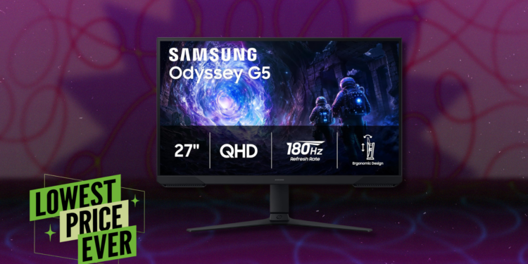The Samsung 180Hz Odyssey G5 Gaming Monitor Is $90 Off Right Now