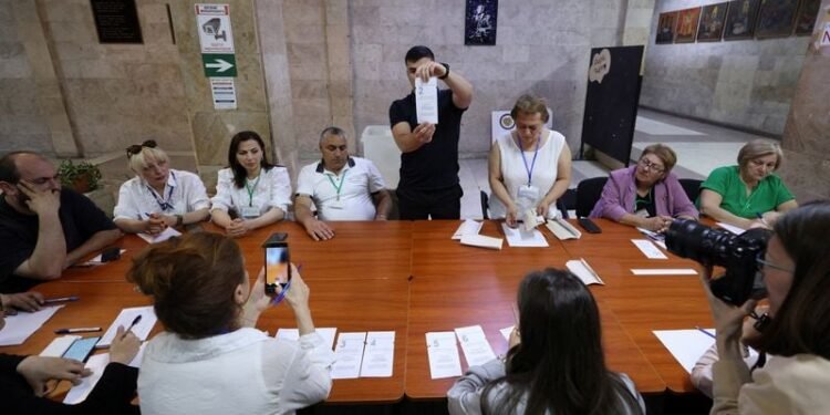 Armenia’s ruling party leads parliamentary vote with 57% in early results