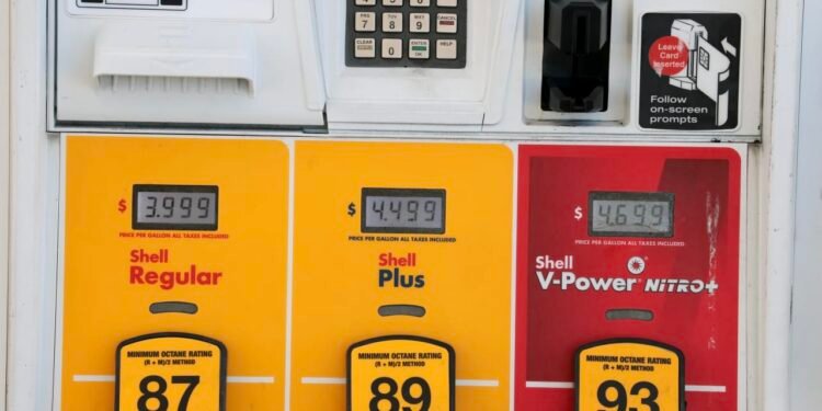 Gasoline prices just fell below $4 per gallon — by the smallest possible amount