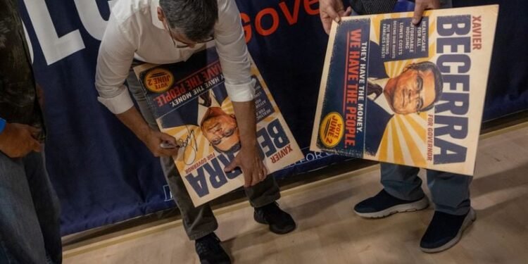 Hilton, Becerra take early lead in California governor primary race