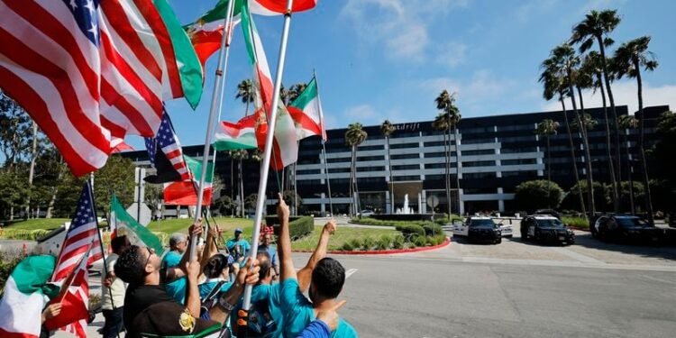 Iranian Americans protest Iran government ahead of World Cup match in LA