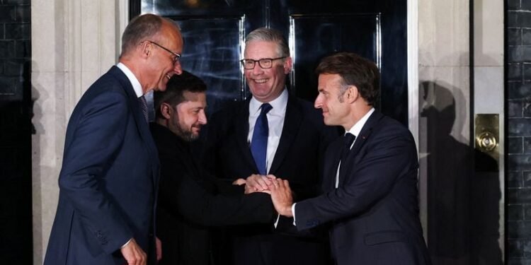 Zelenskiy in London for talks with Starmer, Macron and Merz