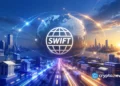 SWIFT blockchain shared ledger with 17 banks using tokenized deposits not stablecoins.